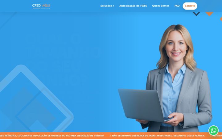 Screenshot of crediaqui.com.br