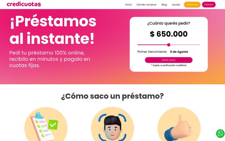Screenshot of credicuotas.com.ar
