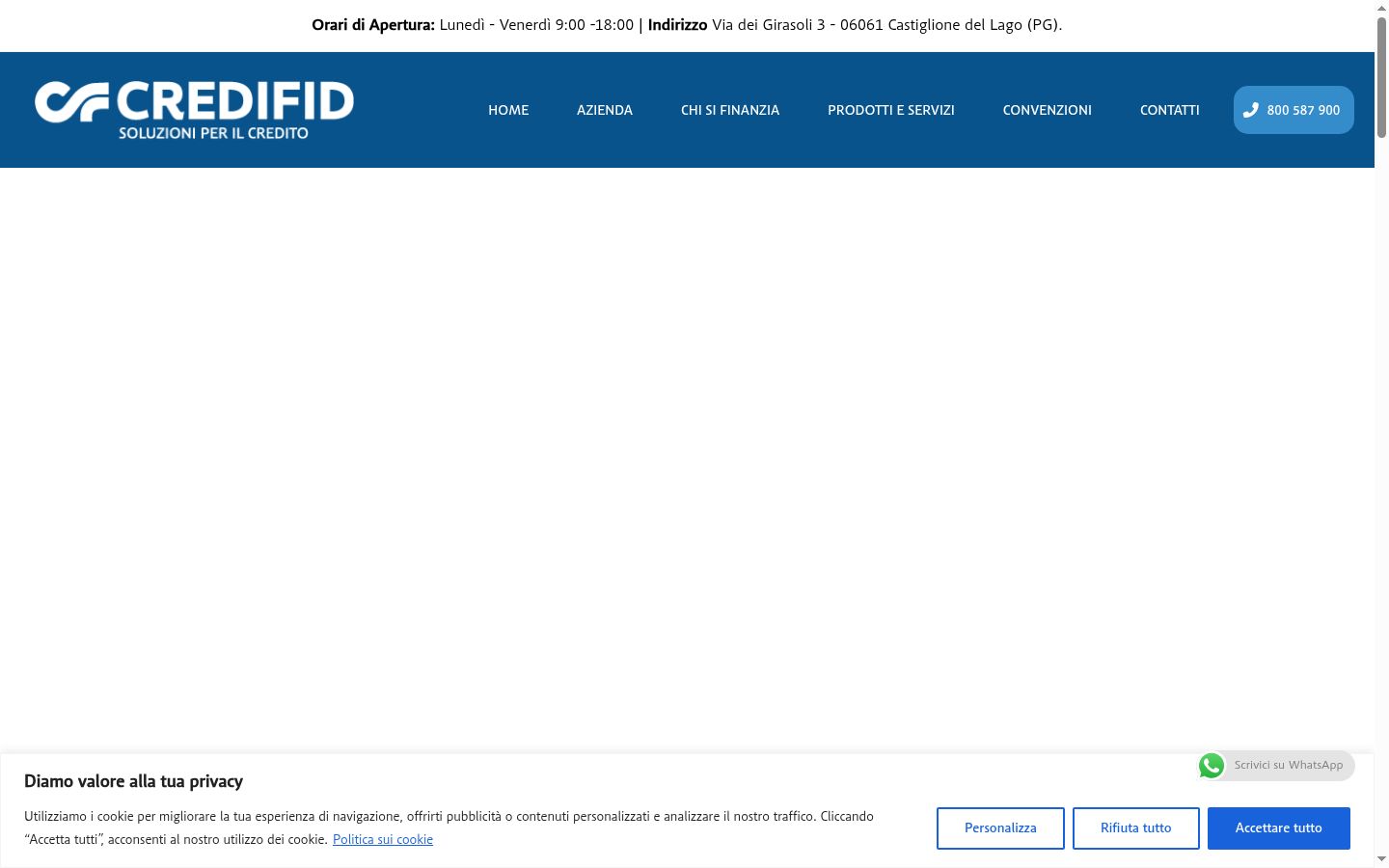 Captura de ecrã do banner de consentimento apresentado antes de qualquer interação