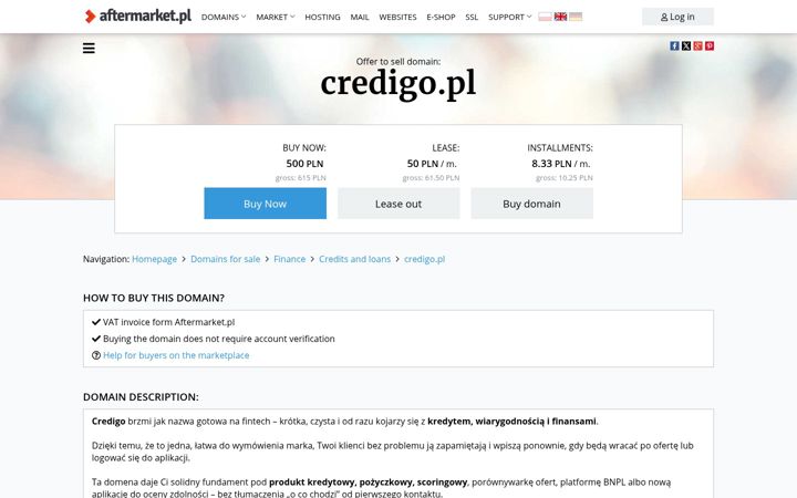 Screenshot of credigo.pl