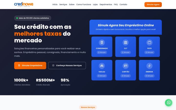Screenshot of credinowe.com.br