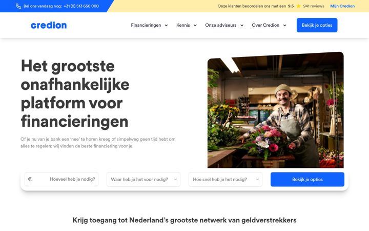 Screenshot of credion.nl