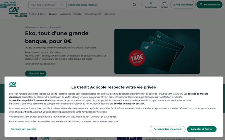 Screenshot di credit-agricole.fr