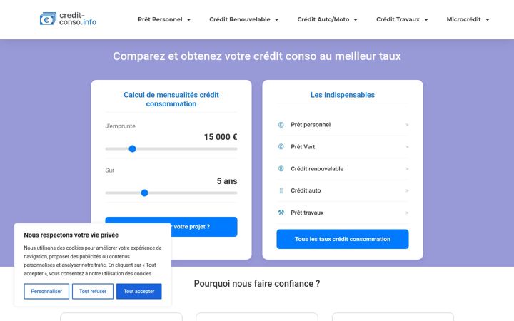 Screenshot of credit-conso.info