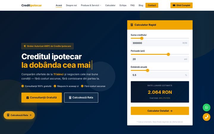 Screenshot of credit-ipotecar.ro