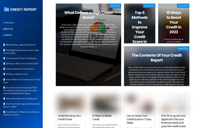 Screenshot of credit1report.com