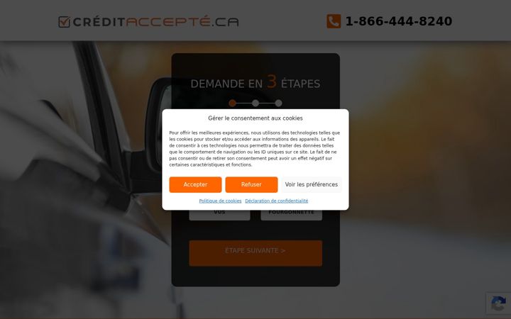 Screenshot of creditaccepte.ca