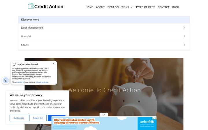 Screenshot ta' creditaction.co.uk