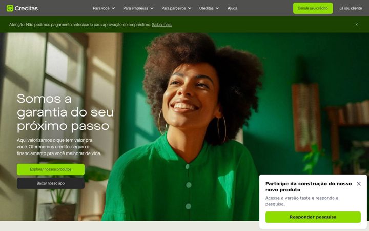 Screenshot of creditas.com.br