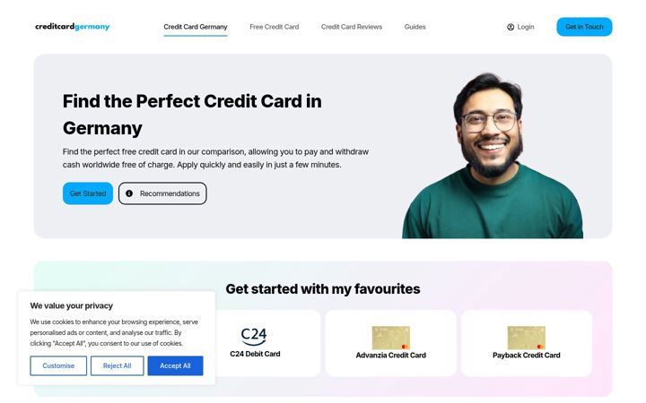 Screenshot of creditcardgermany.com