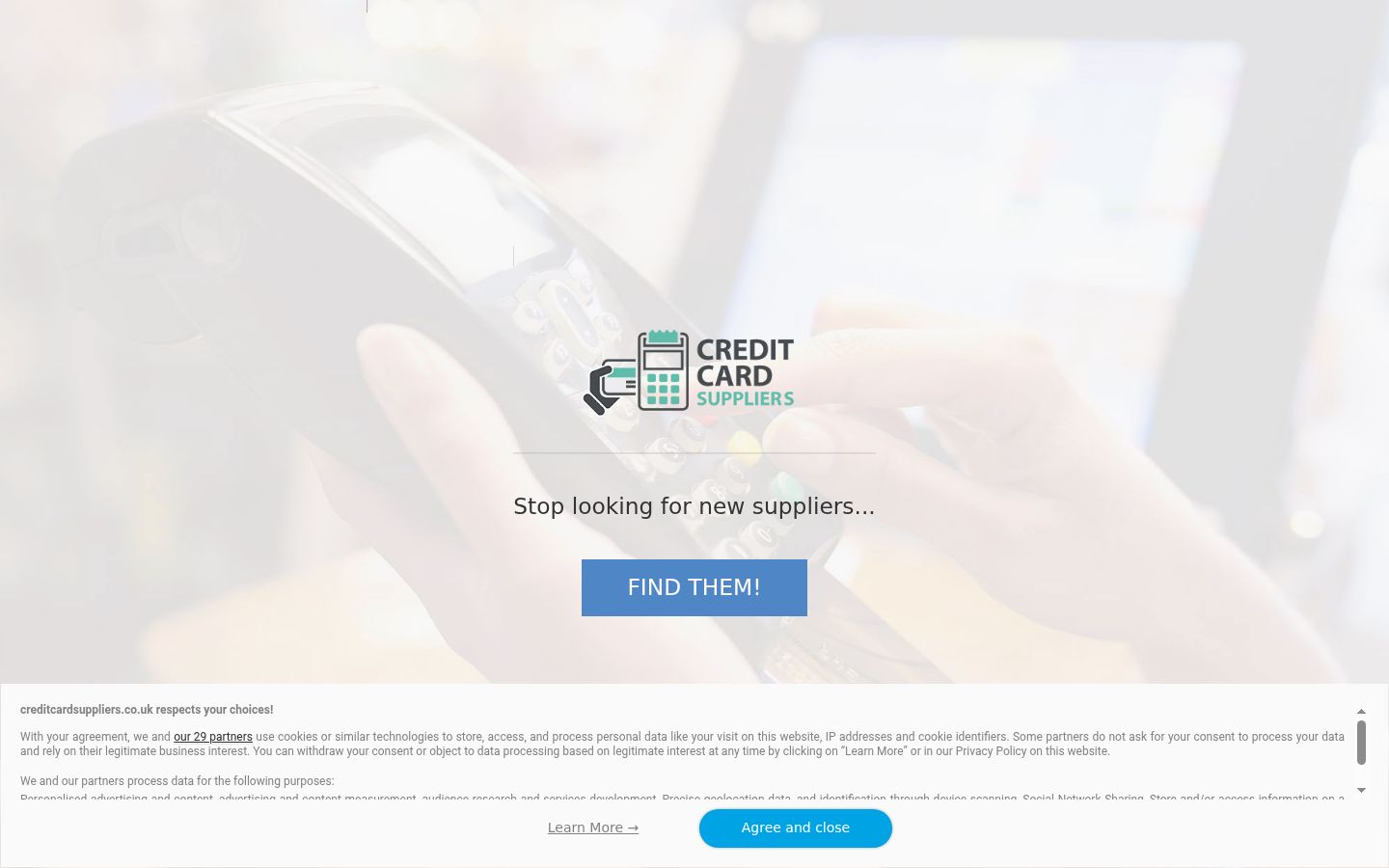 Screenshot of the consent banner shown before any interaction
