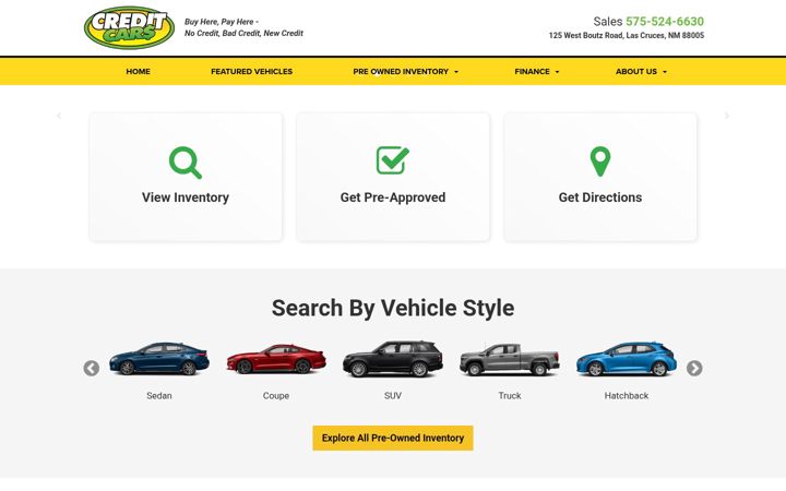 Screenshot of creditcarslc.com