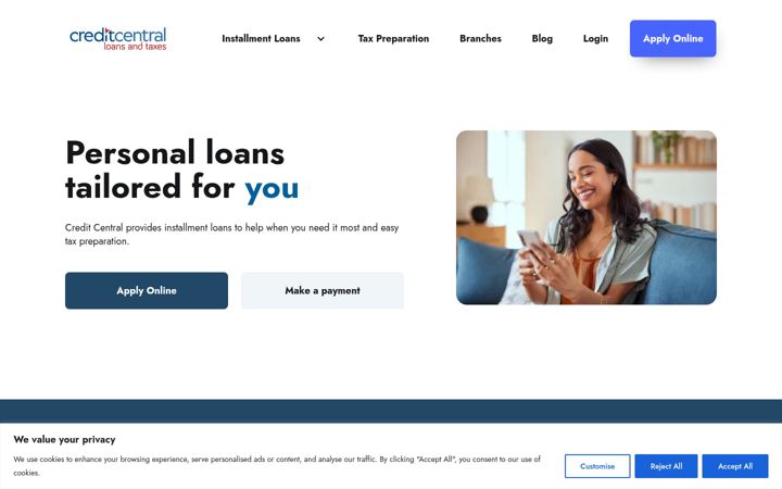 Screenshot of creditcentralllc.com