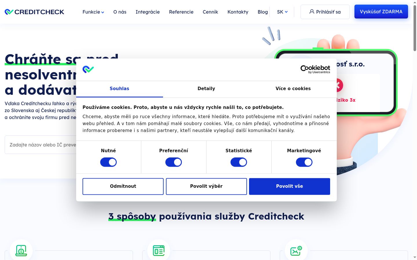 Screenshot of the consent banner shown before any interaction