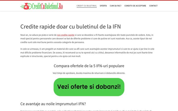Screenshot of creditcubuletinul.ro