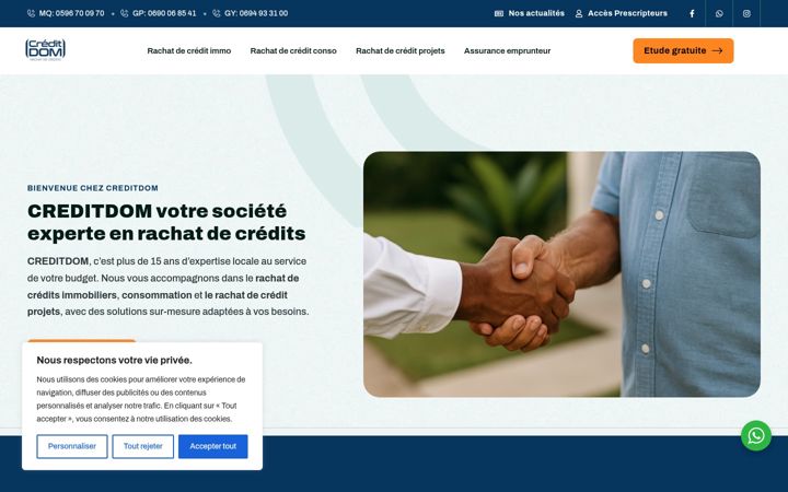 Ekrānuzņēmums no creditdom.fr
