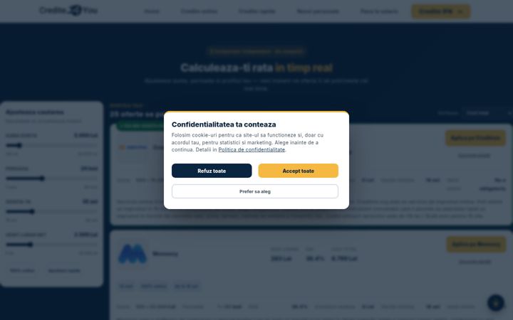 Screenshot of credite4you.ro
