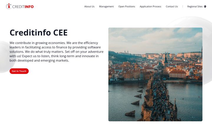 Snimka zaslona za creditinfo.cz