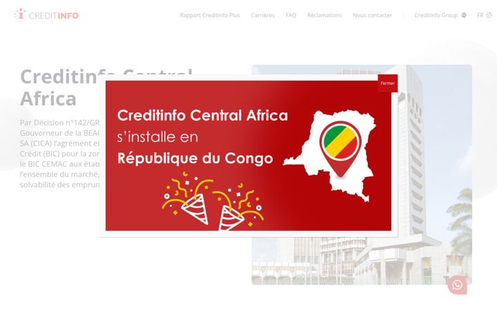Screenshot of creditinfocemac.com