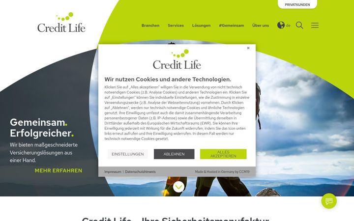 Screenshot di creditlife.net