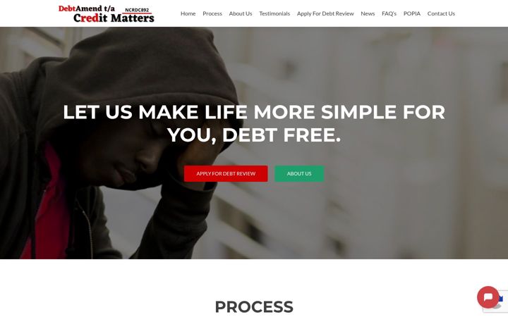 Snímek obrazovky creditmattersklerksdorp.co.za