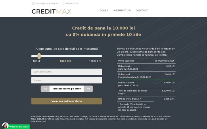 Screenshot of creditmax.ro