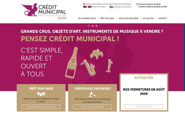 Ekrānuzņēmums no creditmunicipal-dijon.fr