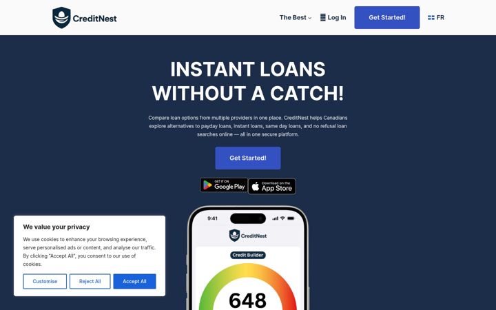Screenshot of creditnest.ca