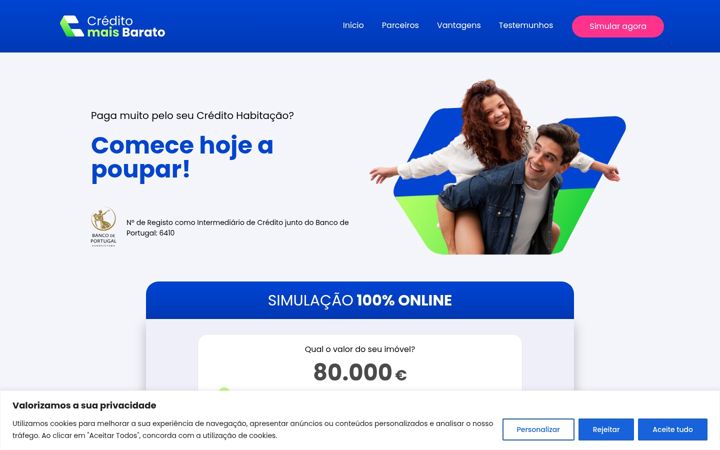 Screenshot van credito-mais-barato.pt