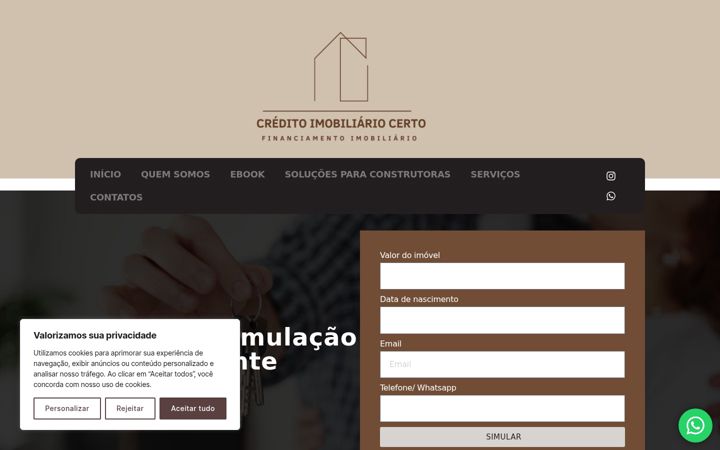 Ekrānuzņēmums no creditoimobiliariocerto.com.br