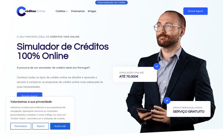 Screenshot van creditosonline.pt