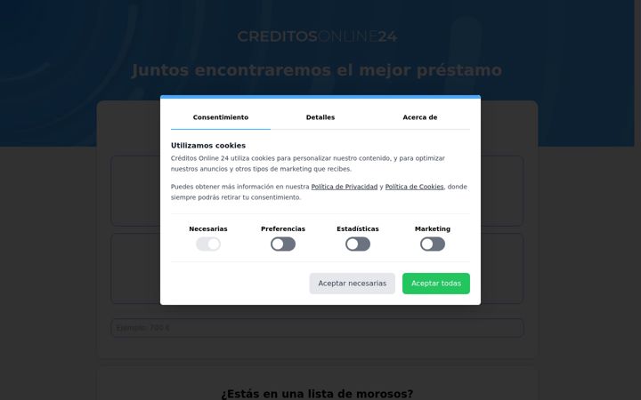 Screenshot of creditosonline24.com