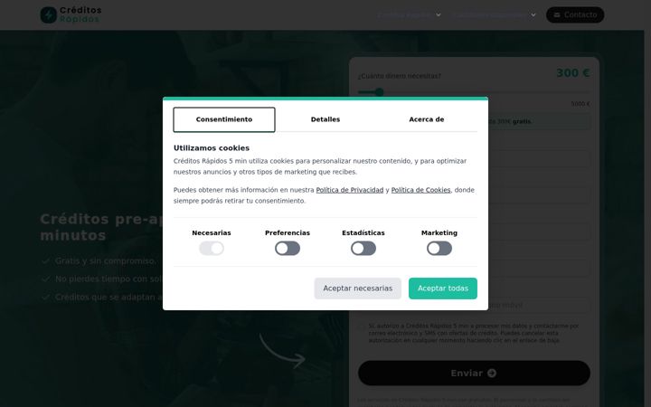 Screenshot of creditosrapidos5min.com