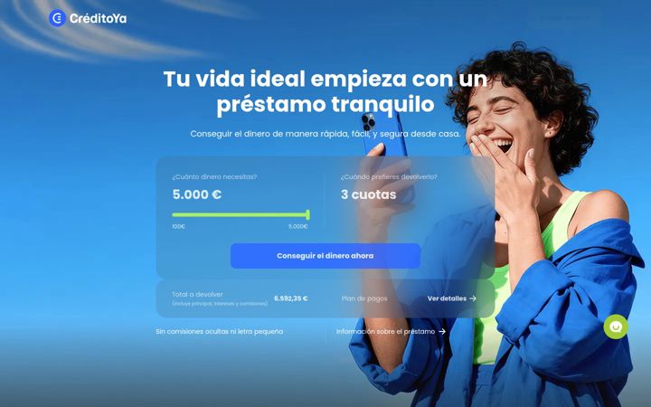 Ekrano kopija creditoya.com.es