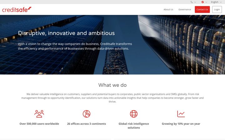Screenshot van creditsafe.com