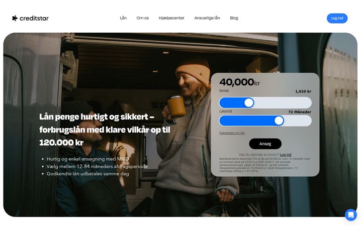 Screenshot of creditstar.dk