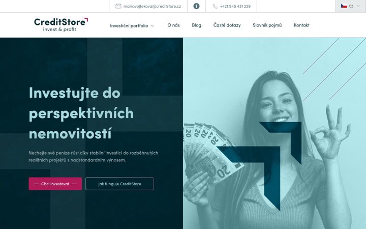 Snimka zaslona za creditstore.cz