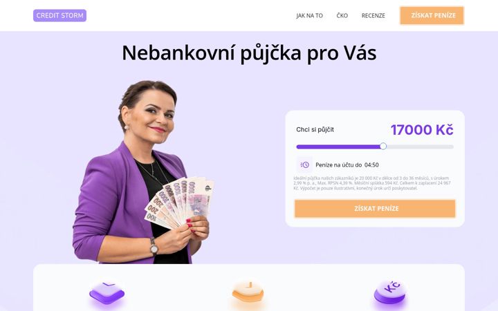 Snimka zaslona za creditstorm.cz