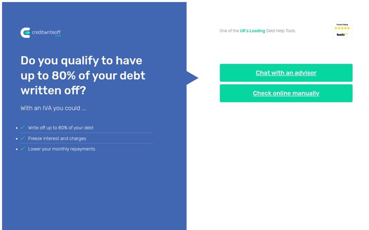 Screenshot von creditwriteoff.co.uk