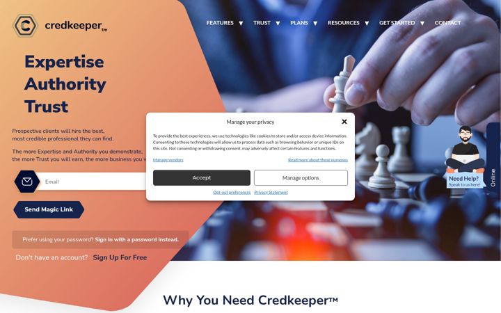 Screenshot of credkeeper.com