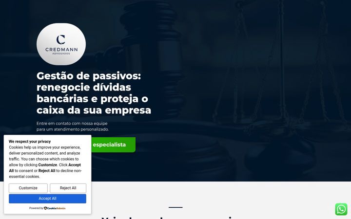 Screenshot of credmannadvogados.com.br