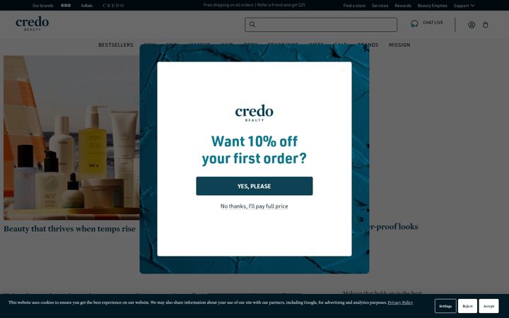 Screenshot of credobeauty.com