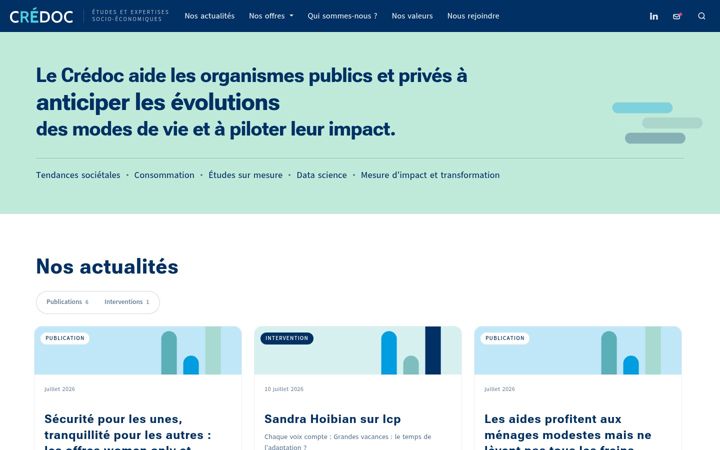 Screenshot di credoc.fr