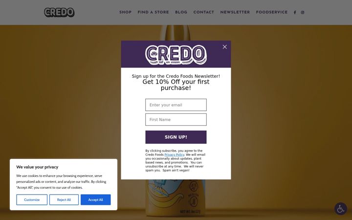 Screenshot of credofoods.com