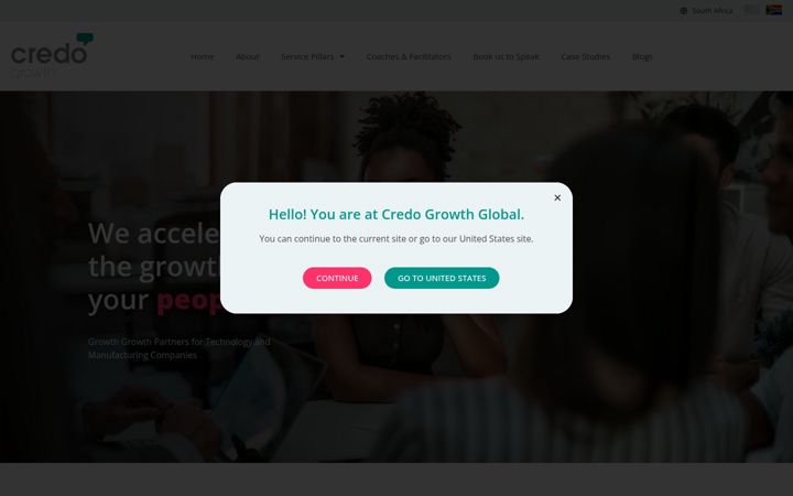 Snímek obrazovky credogrowth.co.za