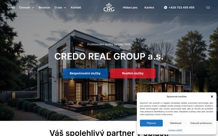 Snimka zaslona za credoreal.cz