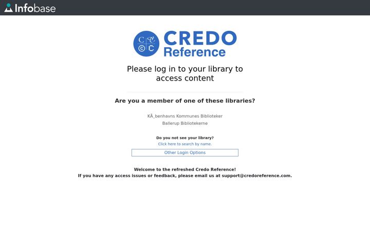 Screenshot of credoreference.com