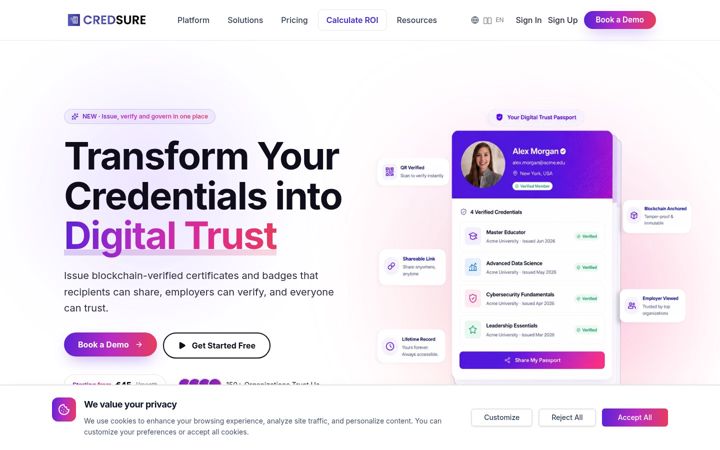 Screenshot von credsure.io