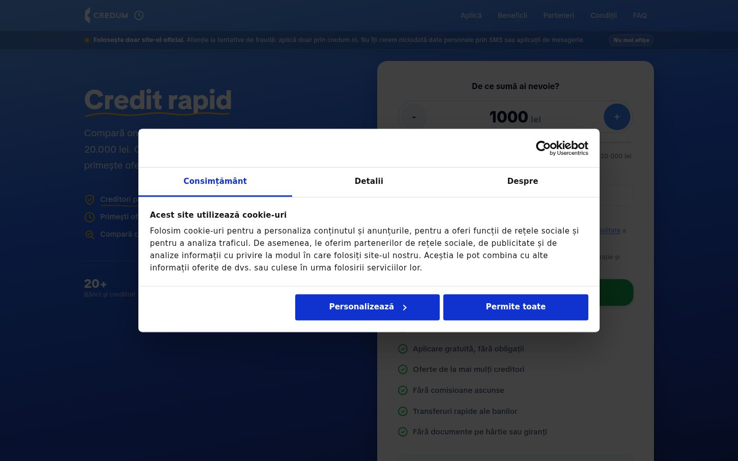 Zrzut ekranu banera zgody wyświetlanego przed jakąkolwiek interakcją