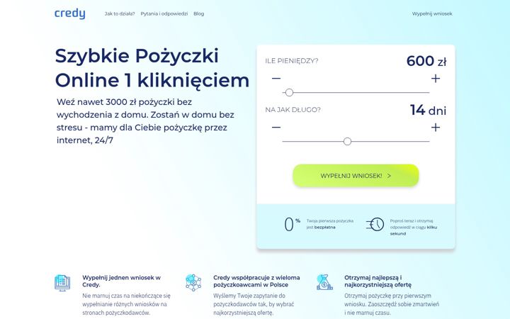 Screenshot of credy.pl